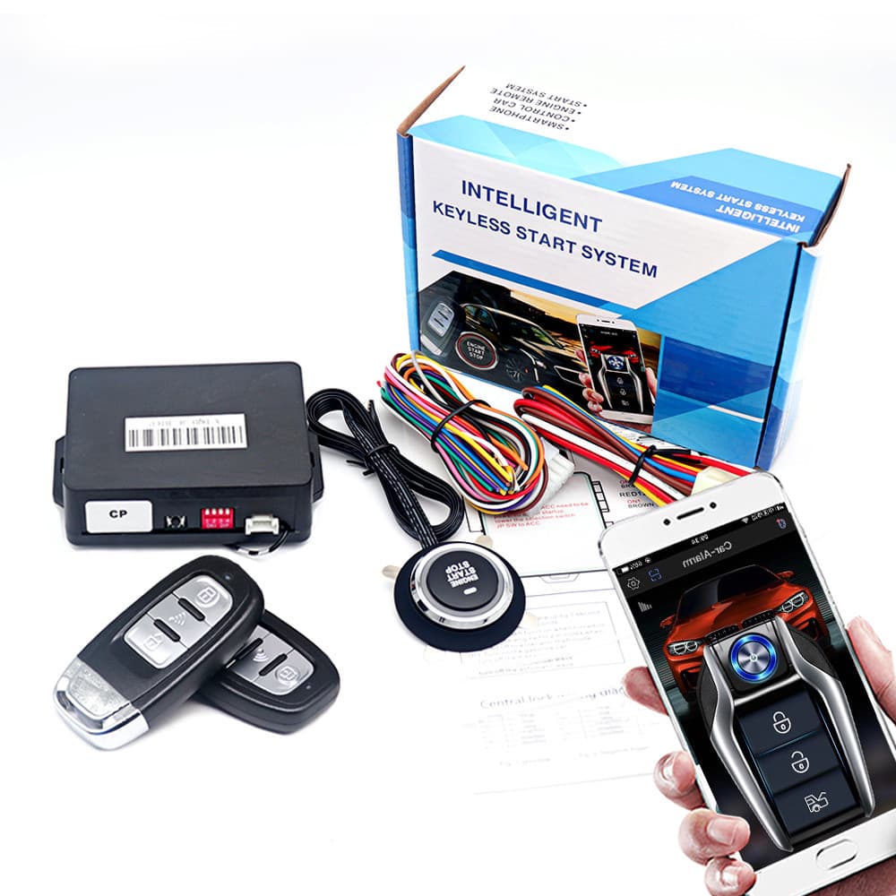 Sistema De Botão De Partida Kirbin Alarme De Carro Com Automática Bloqueio central Universal Para Parada Automotiva kit