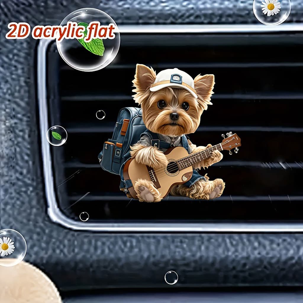 SHENYOU Yorkie Clipe De Ventilação Para Carro , Purificador De Ar Fofo Cachorro , Pingente De Automóvel Com Almofada De