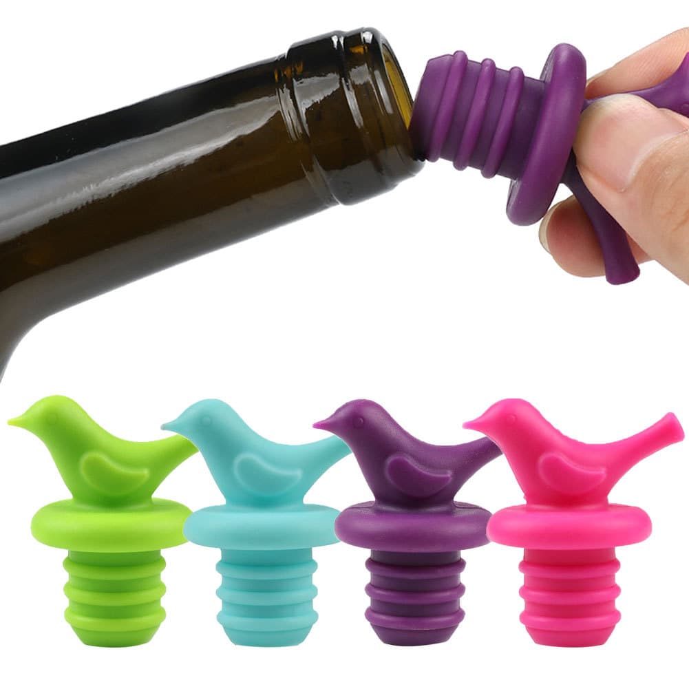 [SKI] Adorável Pássaro Pequeno Silicone Vinho Tinto Champanhe Garrafa Rolha Tampa Superior De Vedação