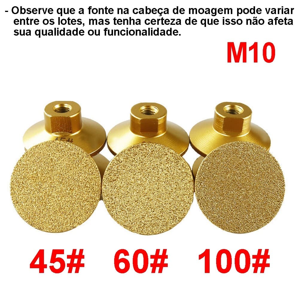 M10 Cabeça de esmerilhamento plana soldada de 45/60/100# de grão de pedra de polimento abrasivo Granito eficiente, M10