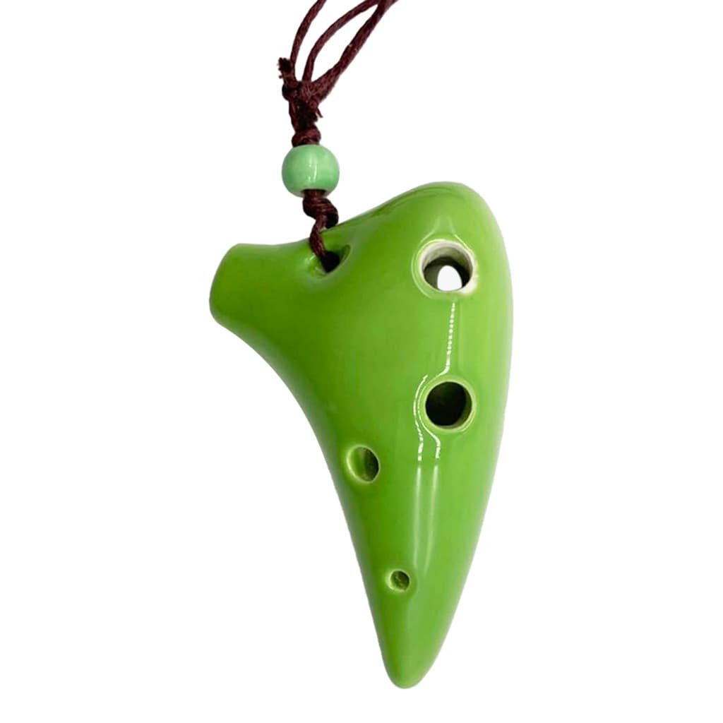 wohobr 6 Furos Cerâmica Ocarina Alto C Estilo Submarino Instrumento Musical Com Cordão Partitura Para Amantes E Iniciant