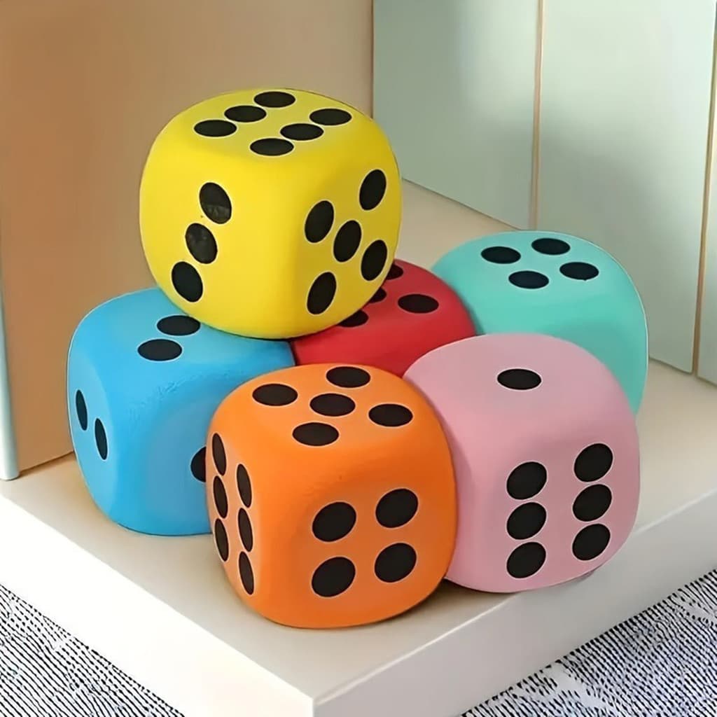 [SKI] Dados De Espuma EVA Gigante De 6/8 Cm Canto Arredondado Grandes De Seis Lados Para Jogos Brinquedo Jogo De Tabulei