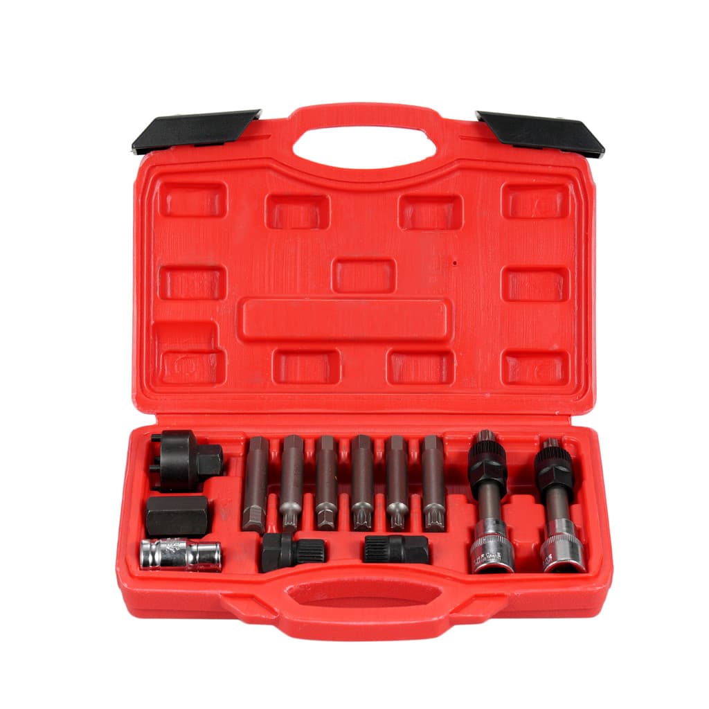 Mmhmbr 13 Peças Kit De Ferramentas De Polia De Alternador , Conjunto Automático De Motor De Remoção De Extrator De Roda