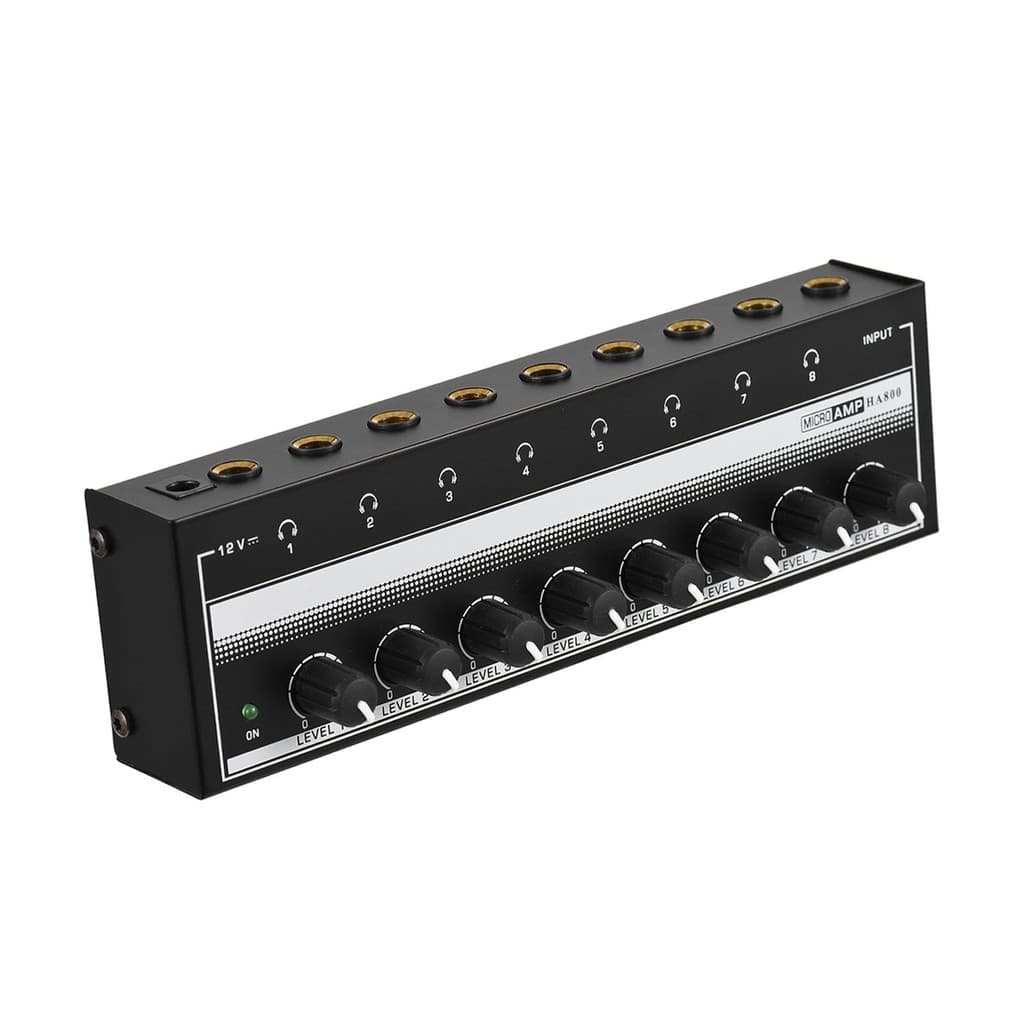 [Em Estoque] Amplificador De Fone De Ouvido HA800 Áudio . Mini Microfone Estéreo Ultracompacto De 8 Canais AMP Com Adapt