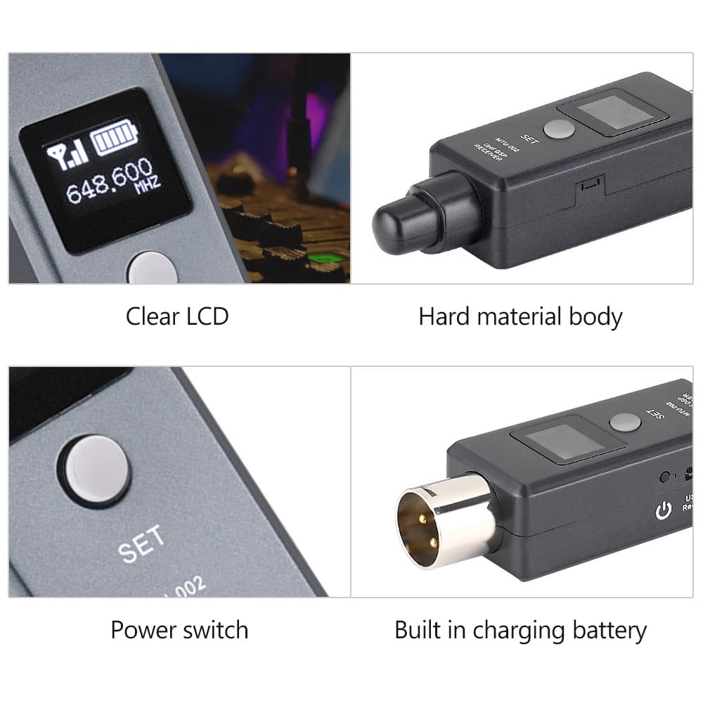 Toelbr 1 Par De Microfone Sistema Sem Fio Transmissor UHF DSP E Receptor/Linha Dois Modos Para Dinâmico/Conde