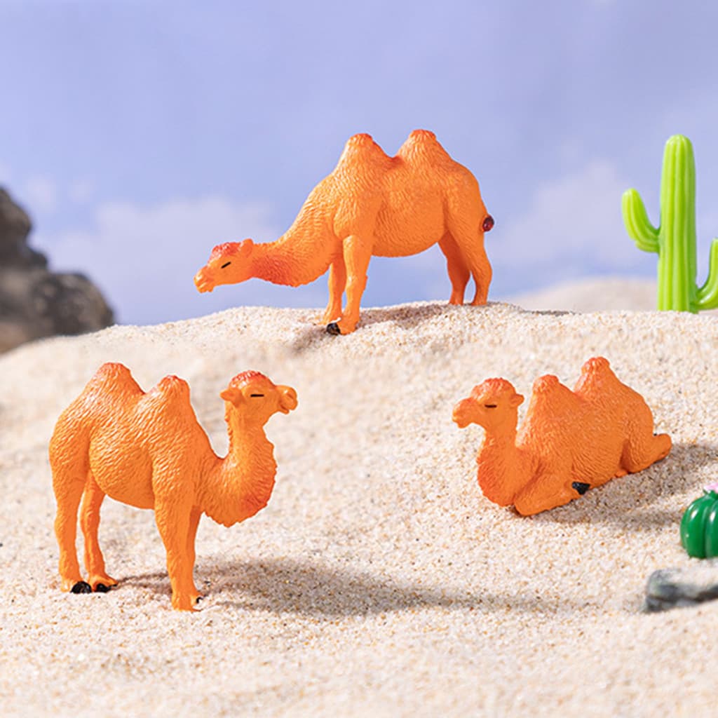 [SKI] 3 Peças Mini Enfeites De Camelo Estatuetas Em Miniatura Decoração De Mesa Estátuas De Animais Para Micro Paisagens