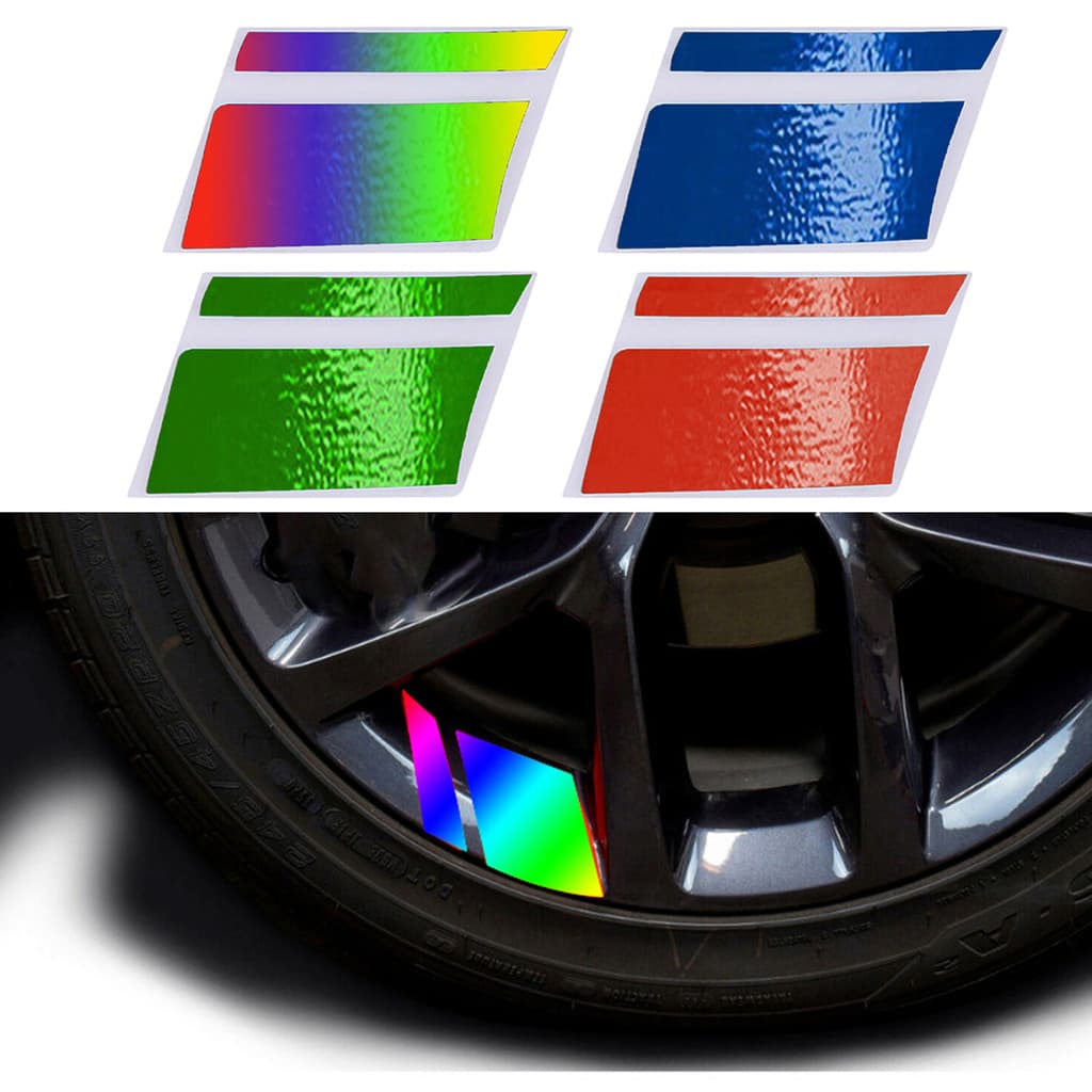 garonne-6Pcs Adesivo De Aro De Roda À Prova D'água Decorativo Universal Carro Motocicleta Cubo Faixa Reflexiva Supriment