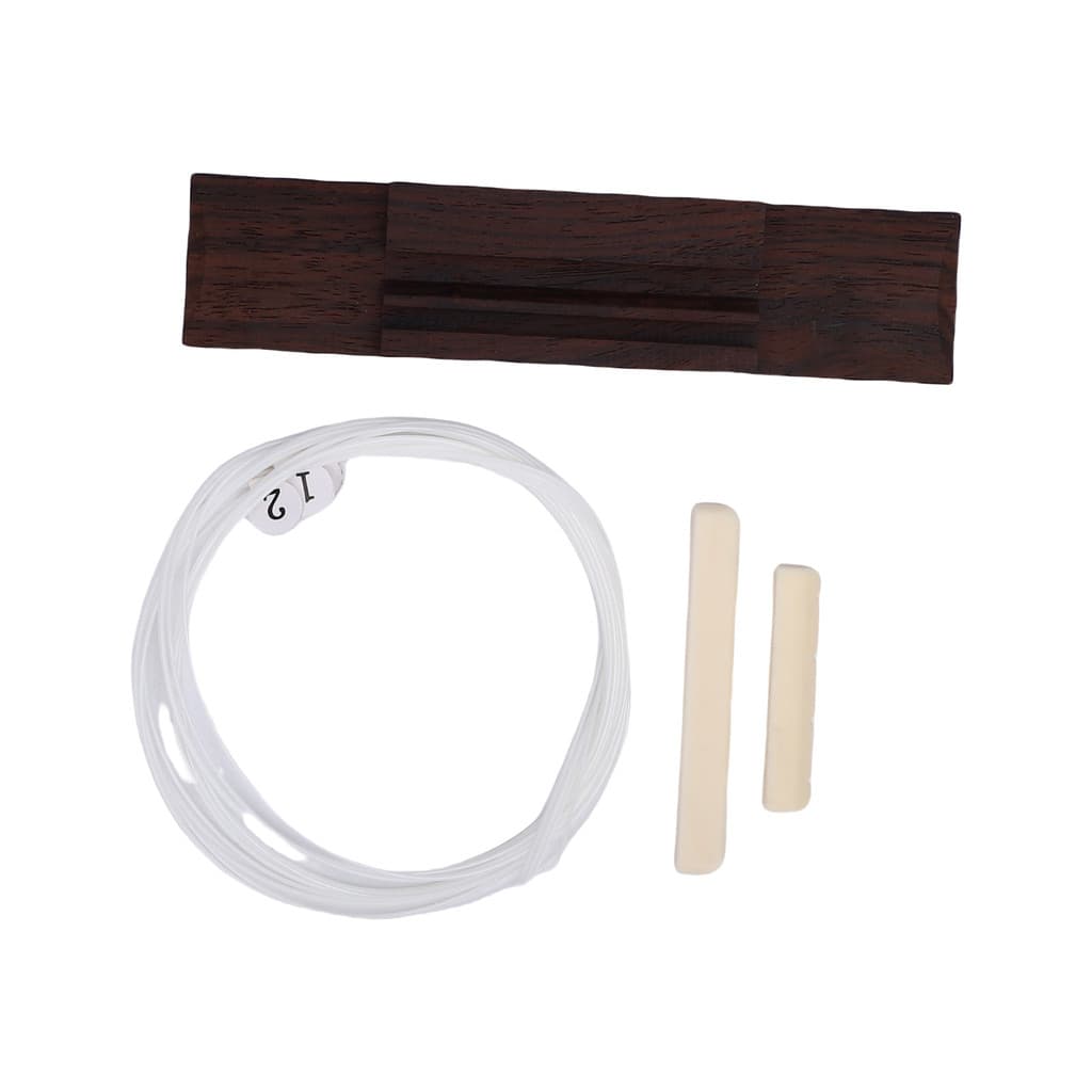 Conjunto De Substituição De Sela De Ponte De Ukulele Jacarandá Cordas De Nylon Atualização De Som Fácil Instalação Para
