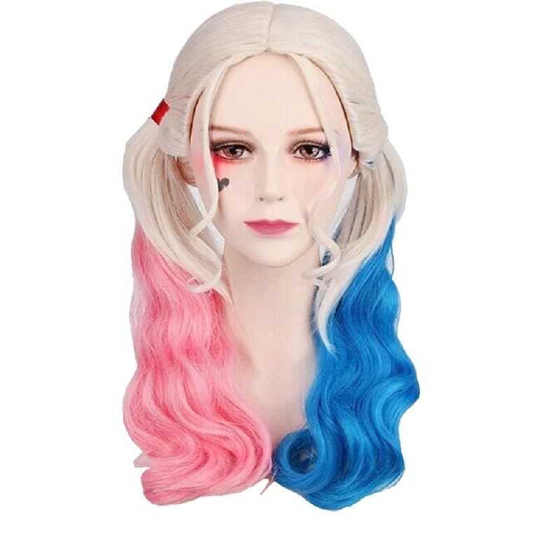Peruca cosplay Suicida Halloween Quinn Esquadrão Harley Monster Wig