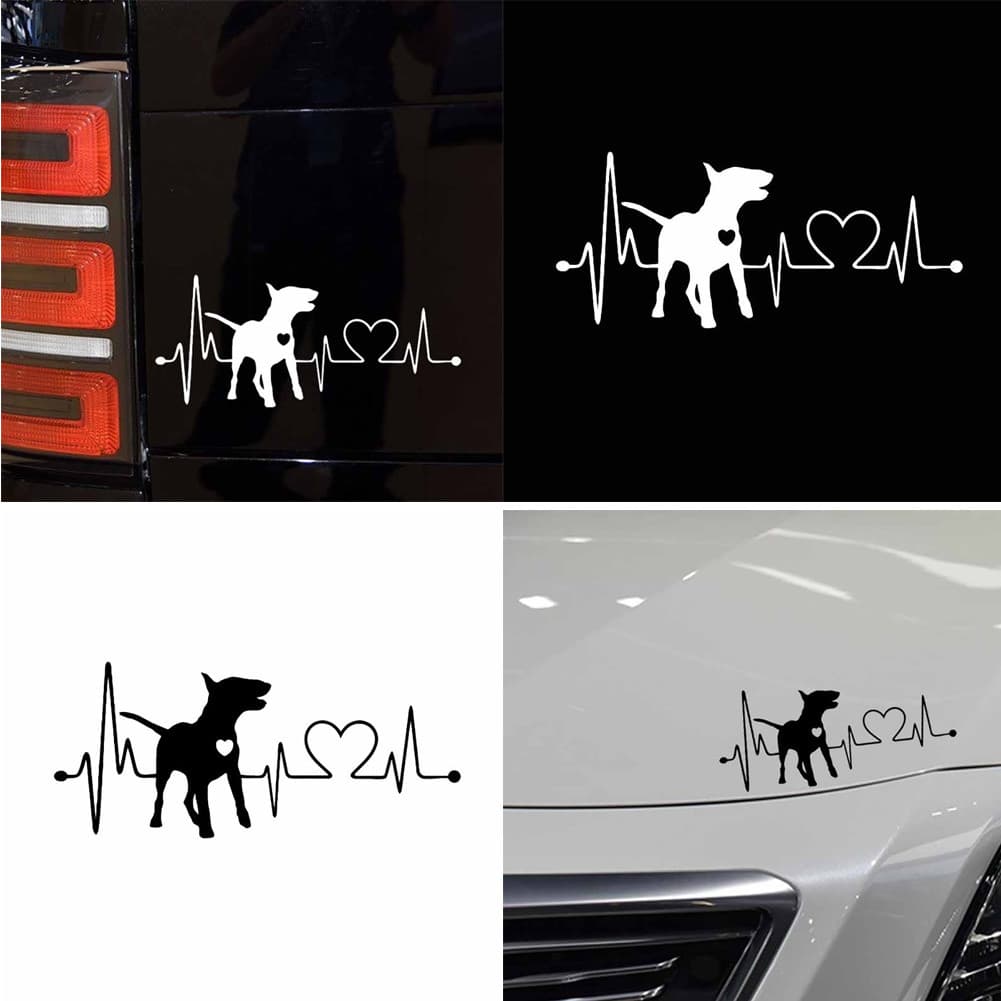 garonne Bull Terrier Dog Eletrocardiograma Decalques Para Janela Do Corpo Carro Decoração Adesiva