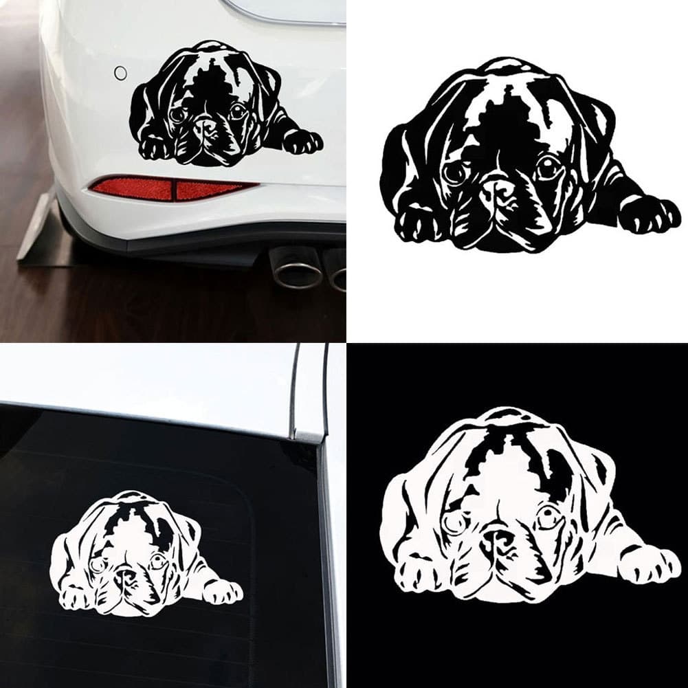 garonne Cute Pug Dog Car-Styling Veículo Corpo Janela Decalques Reflexivos Decoração De Adesivos