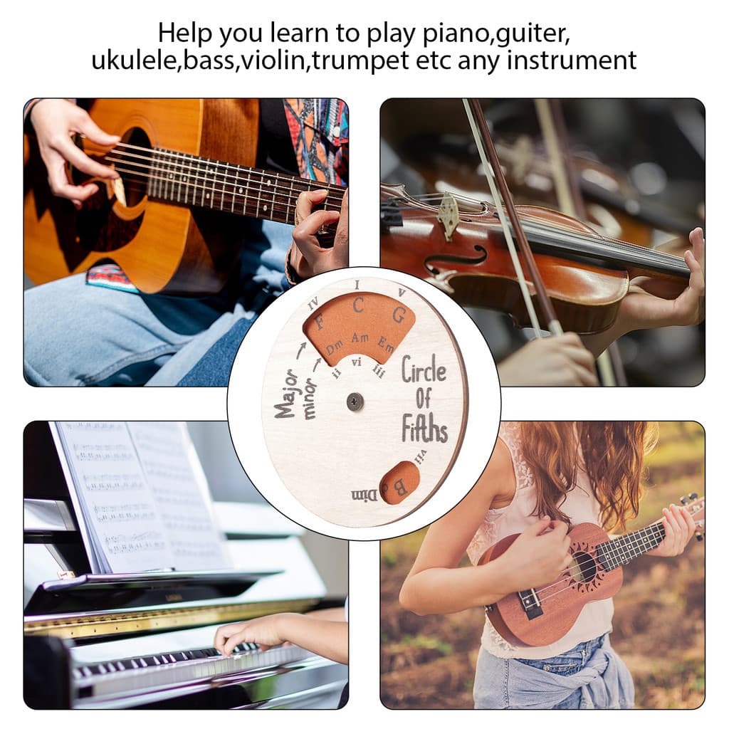 sicibr Círculo De Madeira De Quintas Roda Ferramenta De Melodia Acorde Teoria Musical Aprendizagem Acessórios De Quinta