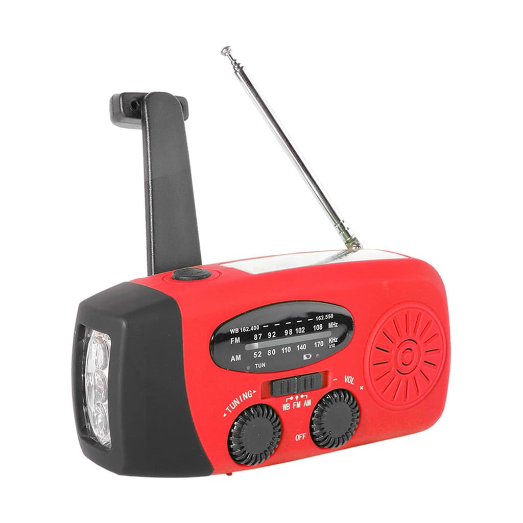 Rádio De Emergência Manivela Tempo Solar AM/FM NOAA Recarregável Portátil Power Bank Com Carregamento E Bateria Operado