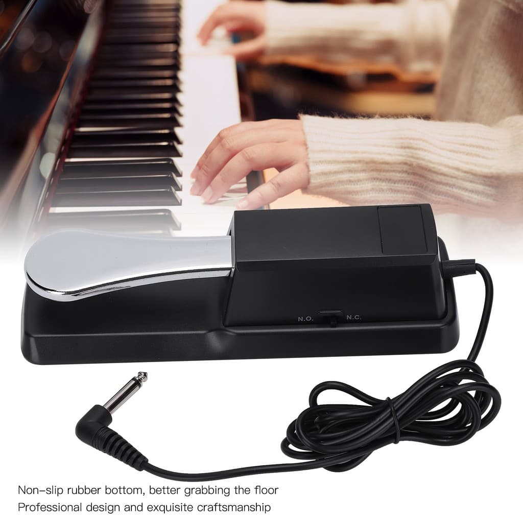 cpnobr Pedal De Sustentação De Metal ABS Universal Para Teclados Portáteis Eletrônicos De Piano Digital