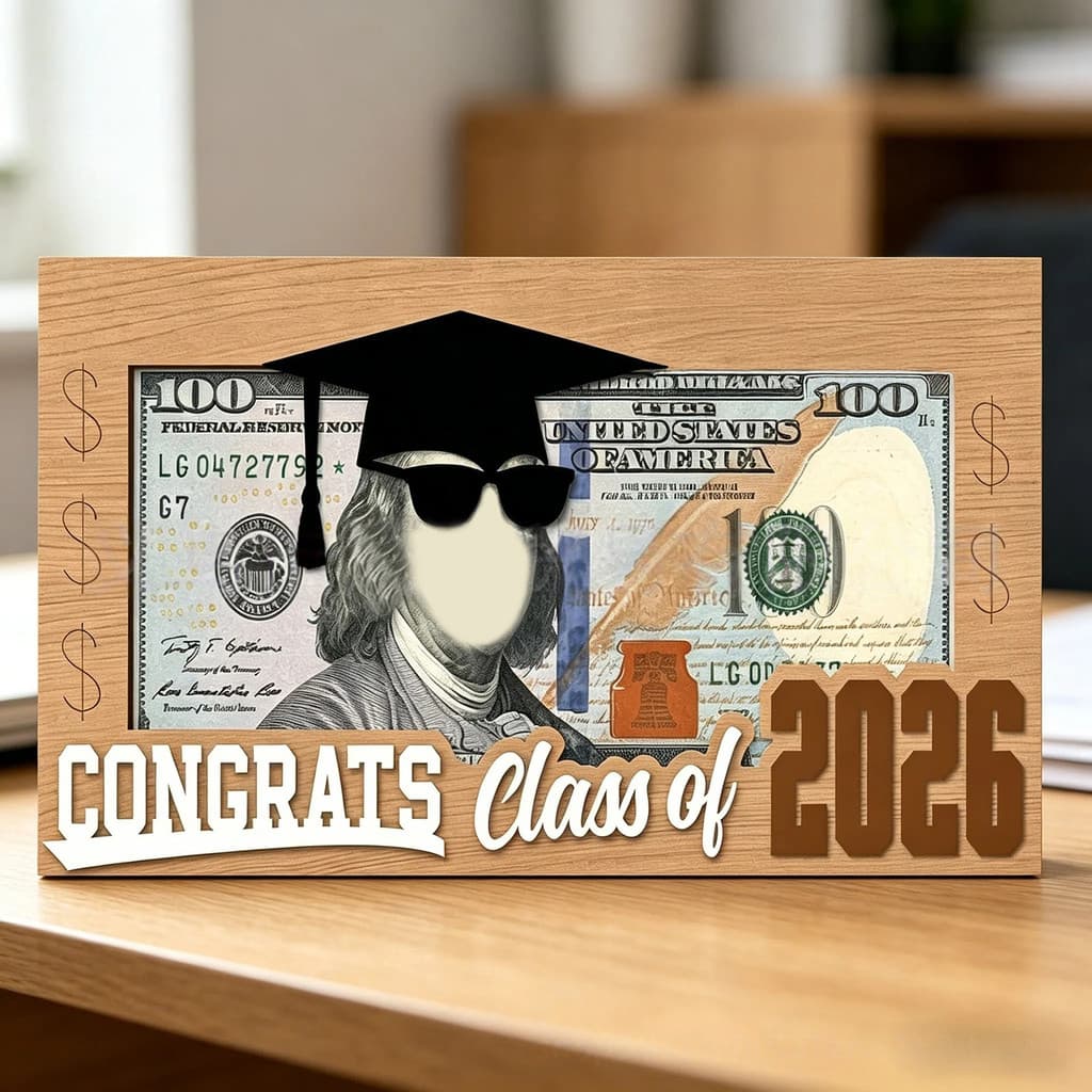 [SKI] Classe De 2026 Porta-Dinheiro De Formatura Cartão De Madeira Envelope Para Presente Caixa Presentes De Graduação M