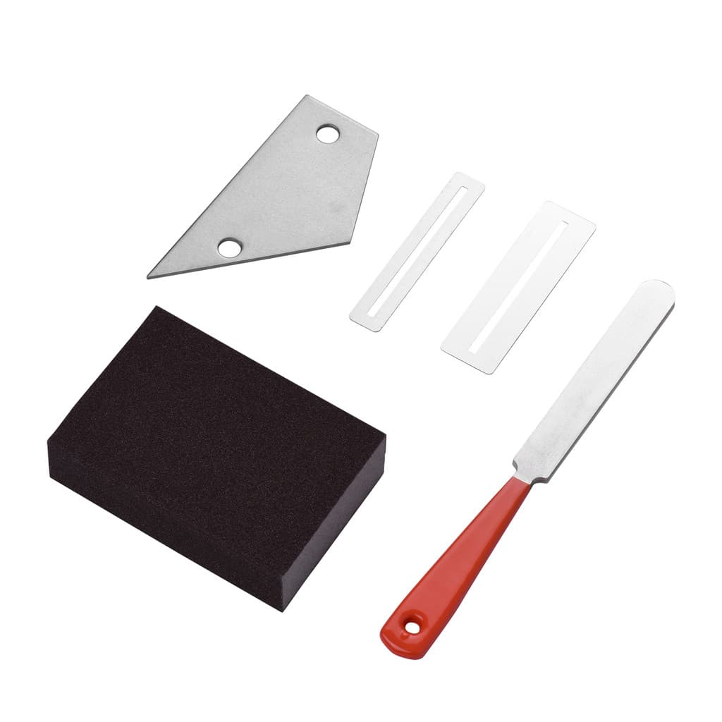 Conjunto de ferramentas de reparo de guitarra 1 cabo laranja com arquivo de furo + 2 juntas + 1 régua triangular de dois