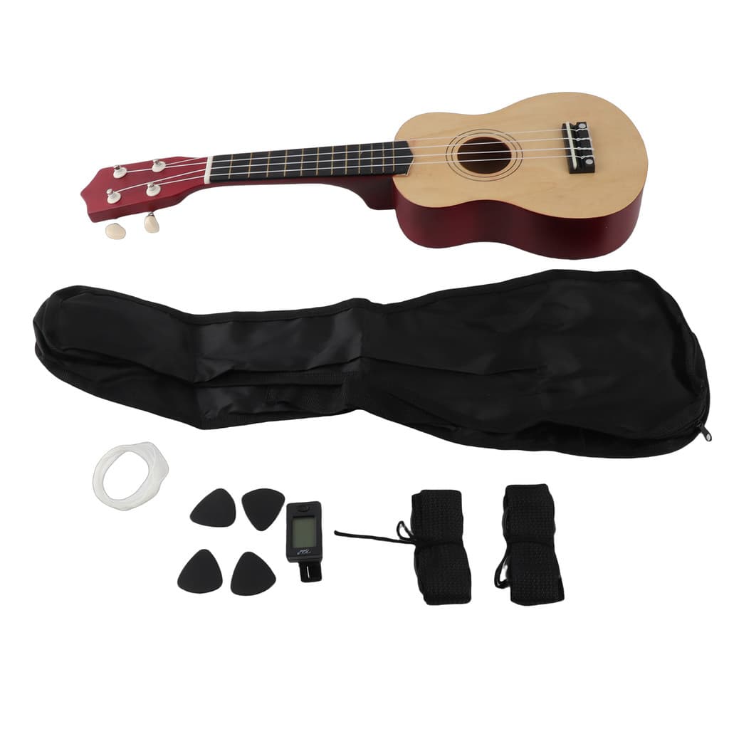 Ukulele de trilha sonora Original de 70 cm, todo Basswood com cordas de bolsa, afinador de seleção de alça preta (sem ba