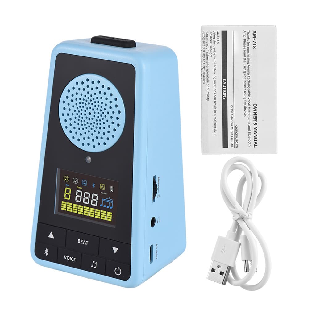 AROMA 2-Em-1 Metrônomo BT Alto-Falante Para Guitarra Piano Tambor Violino Recarregável Digital Com Contagens Vocais 1300