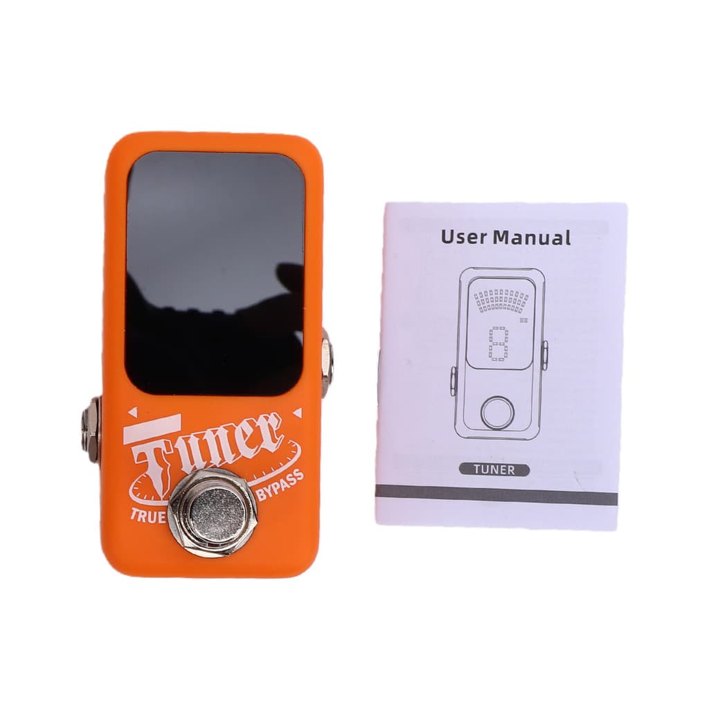 (zone1ym) Afinador De Pedal De Efeito De Guitarra True Bypass Display LED Design De Metal Compacto Fonte De Alimentação