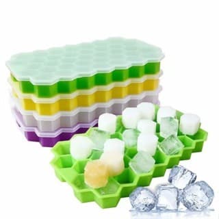 Forma de Gelo Silicone Alimentício Hexágonal - 37 Cavidades, Fácil Desmoldar para Whisky, Chocolate