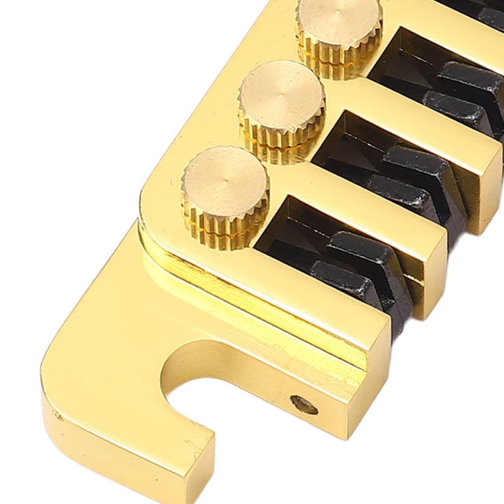 cpnobr Ponte De Guitarra Arremate Reversível Envoltório Em Torno De Sela Para Guitarras Elétricas Estilo LP EPI Ouro
