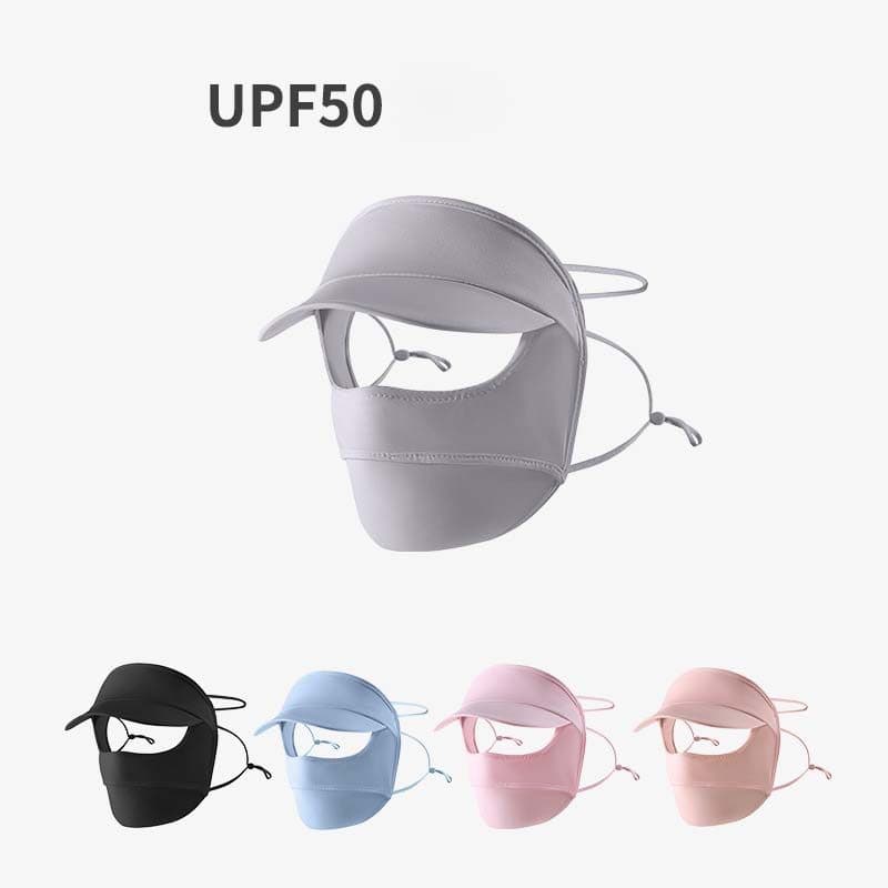 Verão Protetor Solar Máscara De Seda Gelo Proteção UV Capa Facial Véu Rosto Com Borda Chapéus Bonés