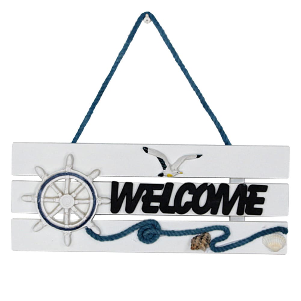 Qingsong Mediterrâneo Bem-Vindo Doorplate Pendurado Pingente Sinal Home Store Porta Decoração De Parede