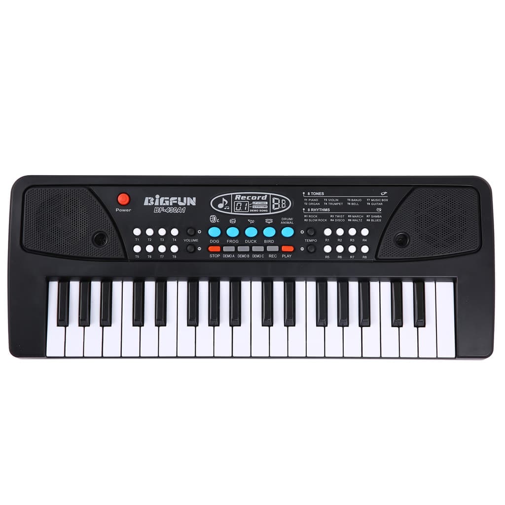 fgstbr BIGFUN 37 Teclas USB Órgão Eletrônico Infantil Piano Elétrico Com Microfone Preto Teclado De Música Digital Integ