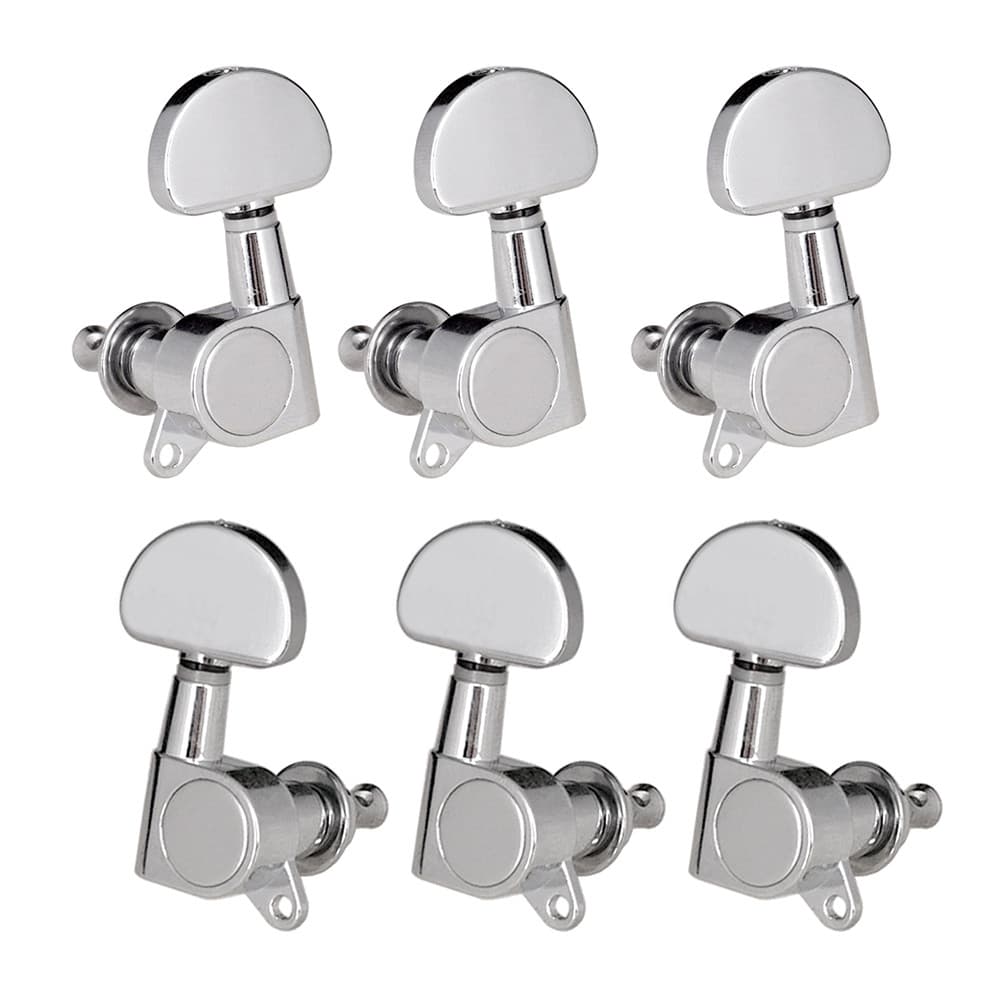 sicibr 6 Peças (3L3R) Afinadores De Guitarra Fechados , Cordas , Cabeças De Máquina , Botões , Chaves Para Folk Acústico