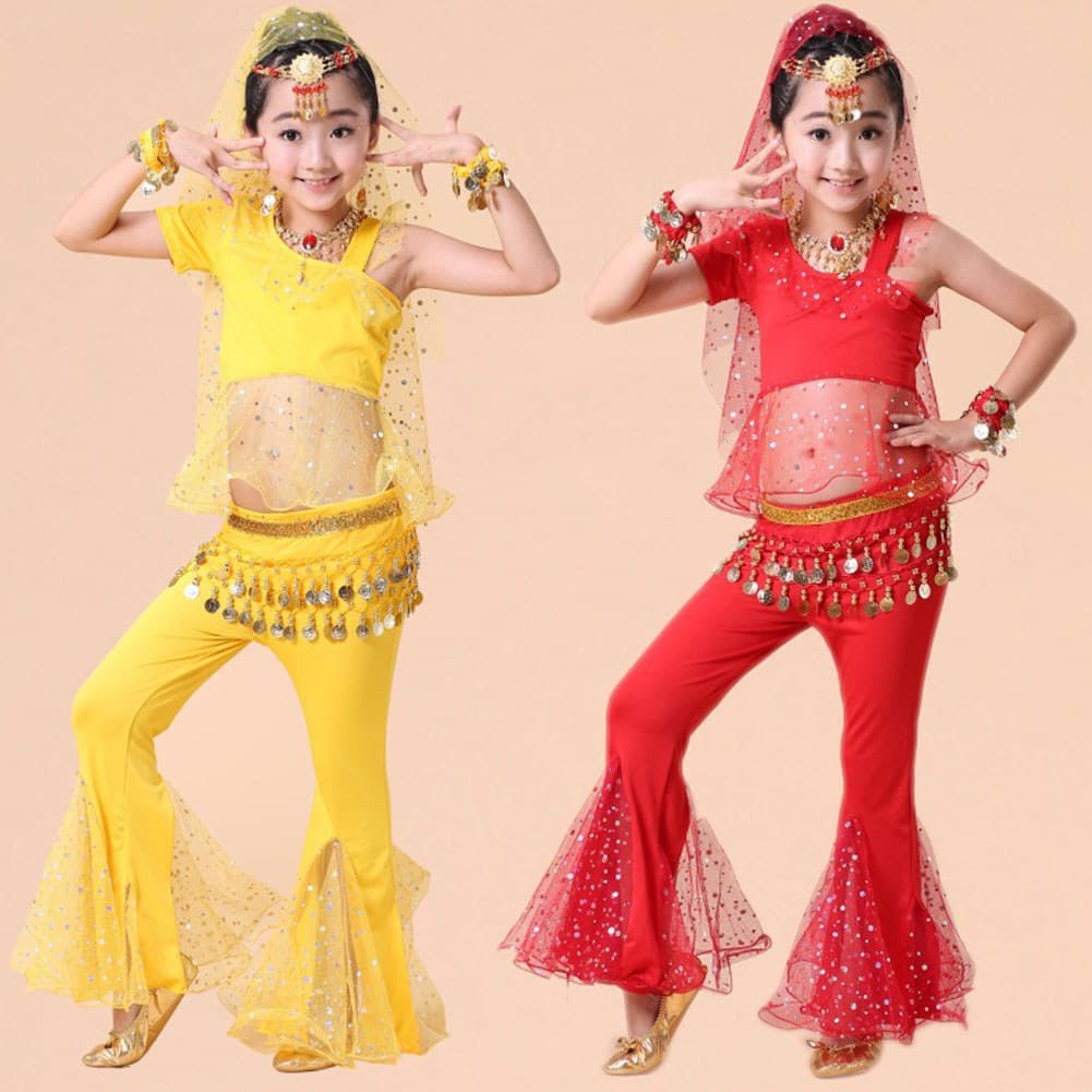 Crianças Dancewear Profissional Traje De Dança Do Ventre Para A Menina Trajes Egito Criança Da Barriga Meninas