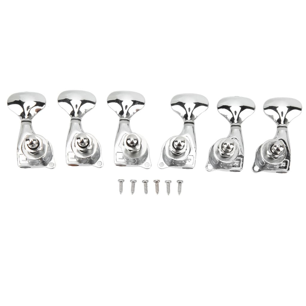 1 : 18 Relação De Engrenagem Afinadores De Guitarra Botão Fechado Robusto Prata Pegs De Afinação De Cordas Elétricas 3L3