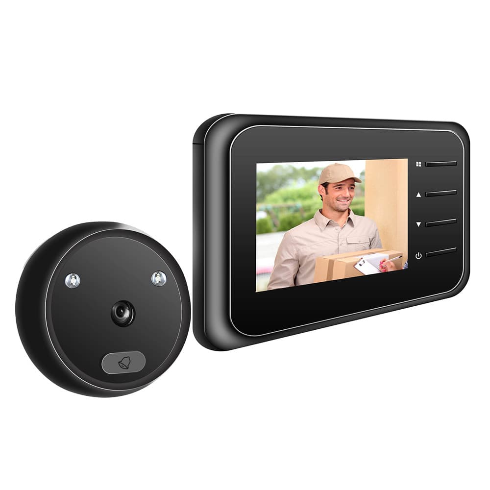 [Andoer.br] Olho Mágico Da Câmera Do Visor Porta Campainha Com Monitor Sem Fio Visão Ao Vivo Disponível Digital N