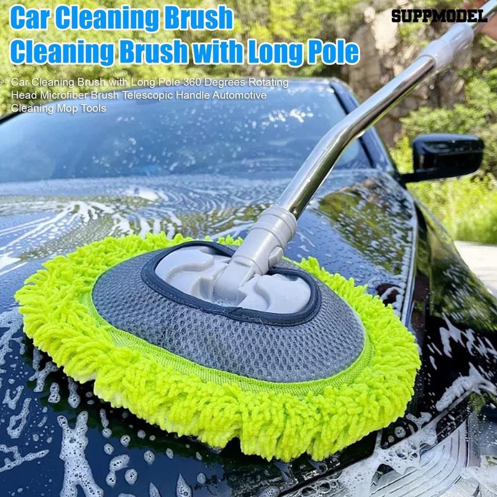 Suppmodel Escova De Limpeza De Carro Com Pólo Longo 360 Graus Cabeça Giratória Microfibra Alça Telescópica Ferramentas D