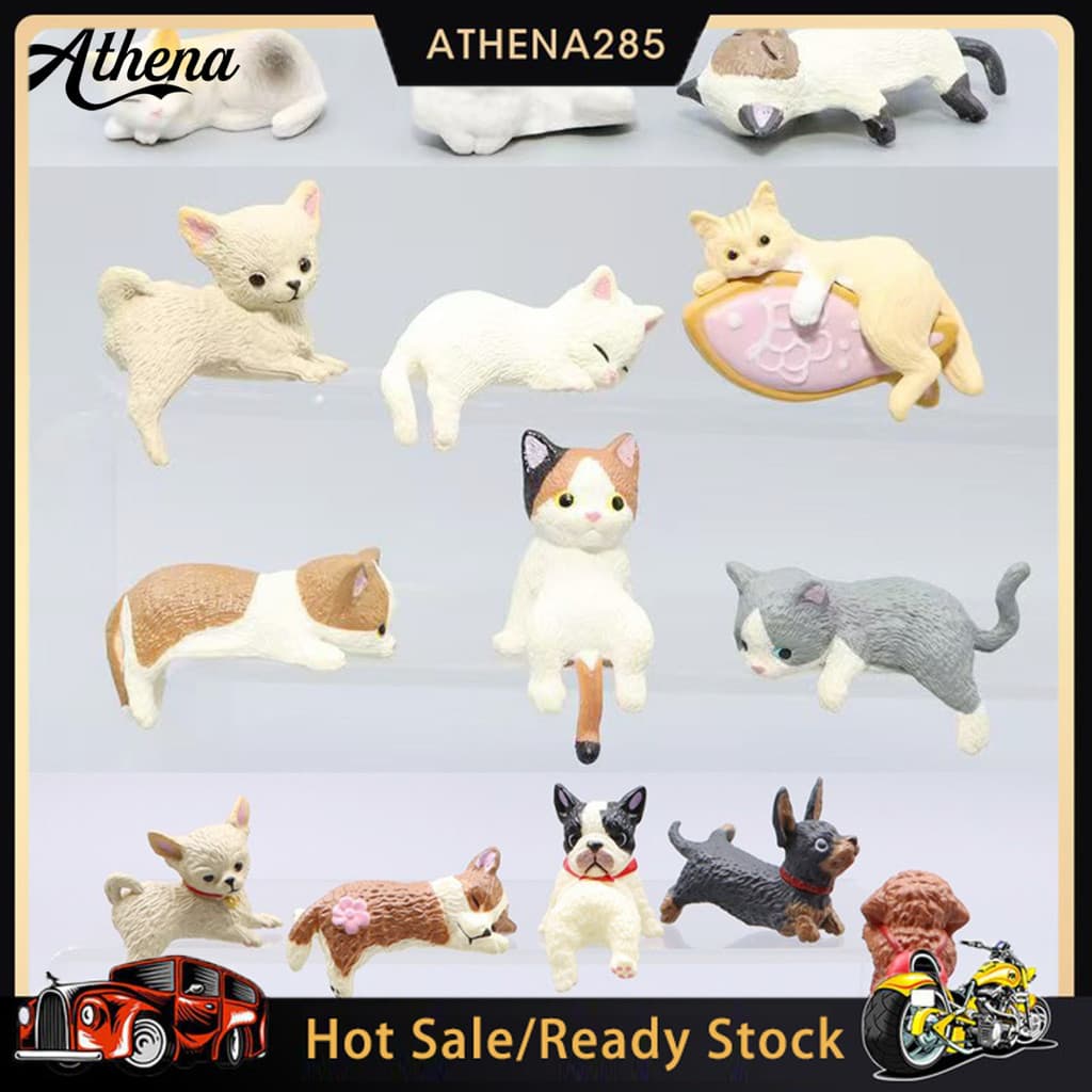 ATH_Car Ornament Leve Mini Gato Estatueta Monitor De Computador Mesa De Escritório Decoração Acessórios Para Painel De C