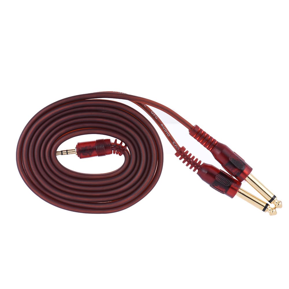 Cabo De Áudio Estéreo De 1.5 M/5 Pés Fio 3.5 Mm 1/8 " Macho Para Duplo 6.35 4 " TS Plug Console De Mixagem De Mixer De C
