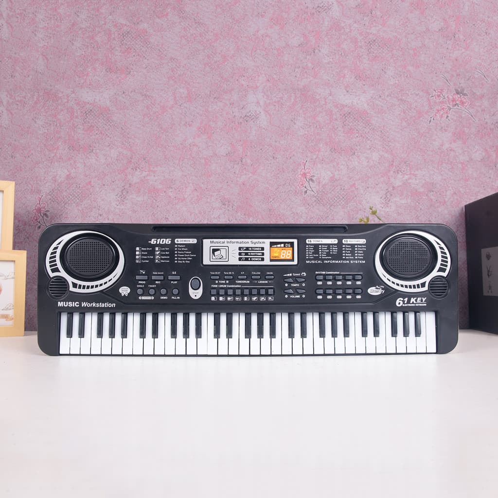 ttopbr 61 Teclas Preto Música Digital Teclado Eletrônico Piano Elétrico Instrumento Musical Infantil