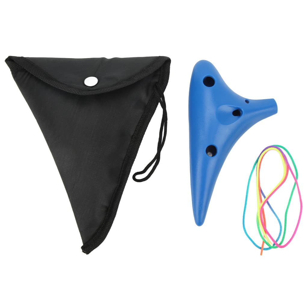 Ocarina 12 Furos Instrumento De Sopro Portátil De Plástico Azul Para Iniciantes Profissionais