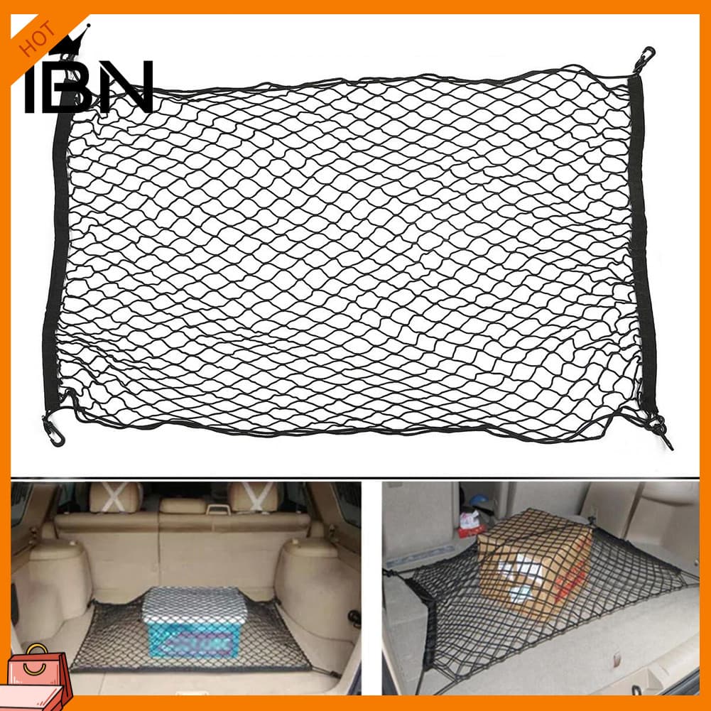[IBN] Organizador De Carga Traseiro Universal Para Porta-Malas De Carro , Rede De Malha Elástica , Suporte De Armazename