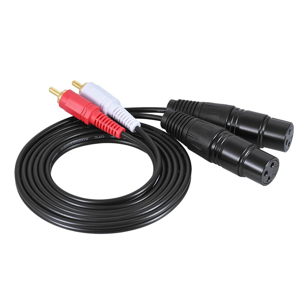 Cabo De Áudio Estéreo De 1.5 M/5 Pés , Plugue Duplo XLR Fêmea Para RCA Macho Mixer , Console De Mixagem , Amplificador D