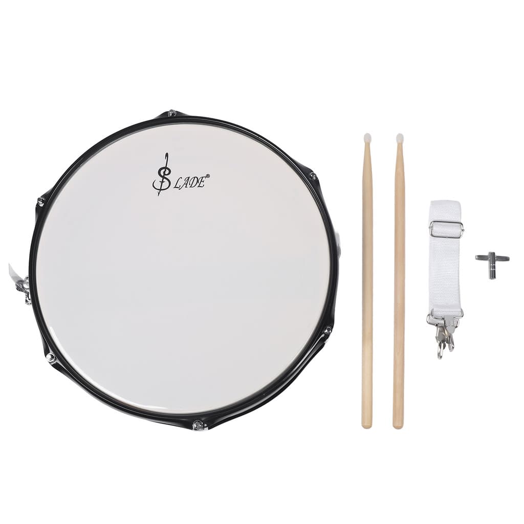 Snare Drum 14in Aço Inoxidável Para Estudantes De Banda Militar Iniciantes Com Alça De Baquetas