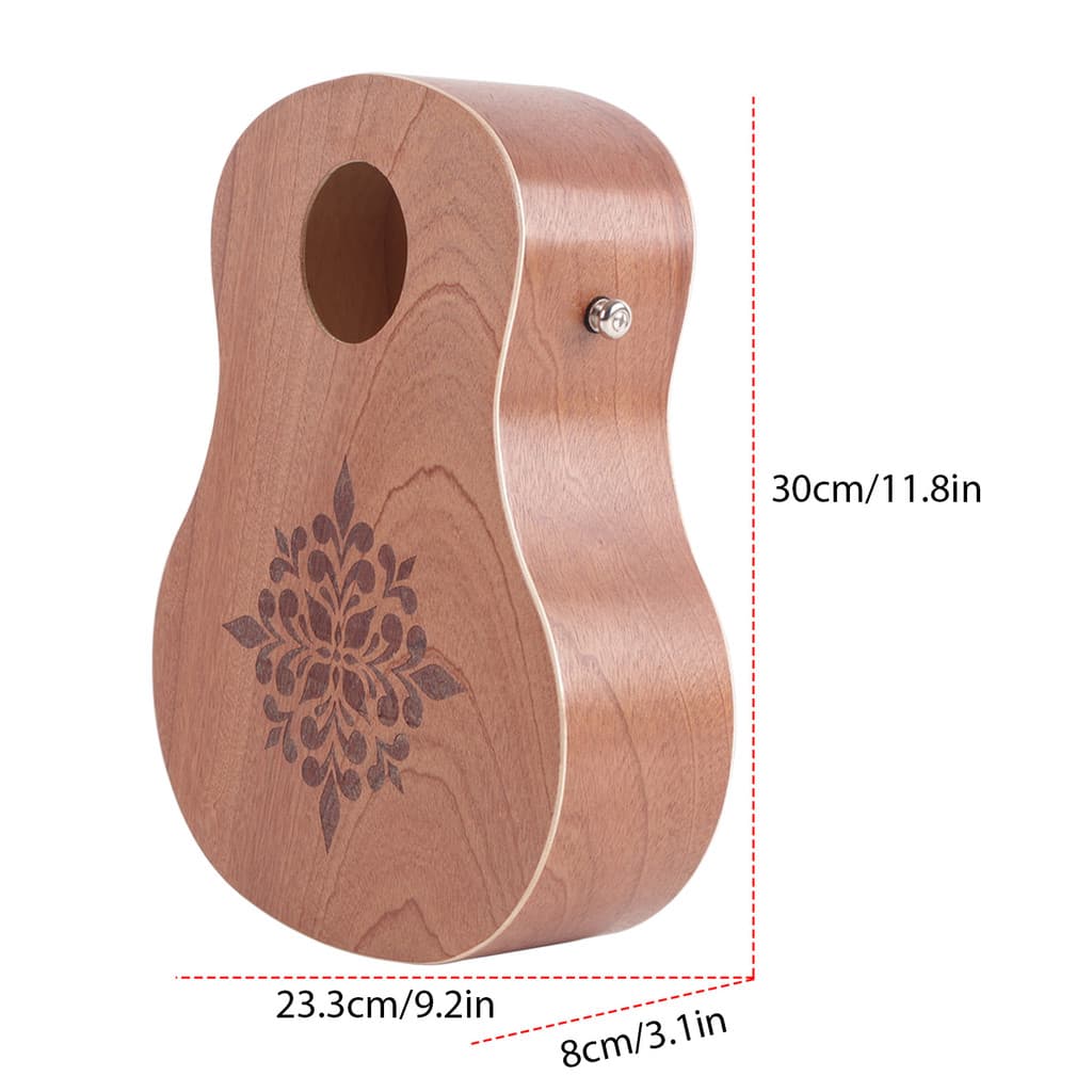 cpnobr Rockhouse Cajon Tambor De Madeira Em Formato De Guitarra , Instrumento De Percussão De Mão Plana Com Alça , Bolsa