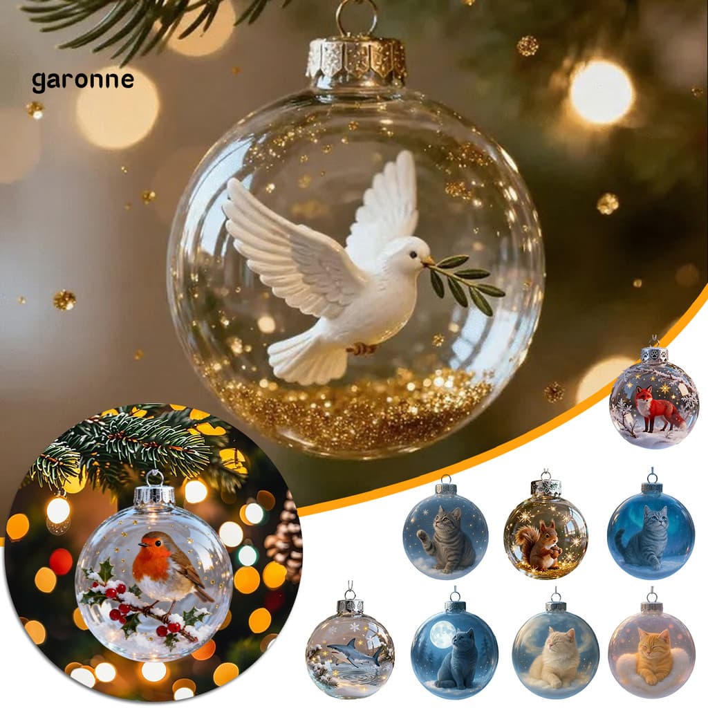 GA-Pássaros 2D Acrílico Enfeites De Natal Decorativos Estatuetas De Animais Selvagens Tema Oceano Decoração Temática Pre