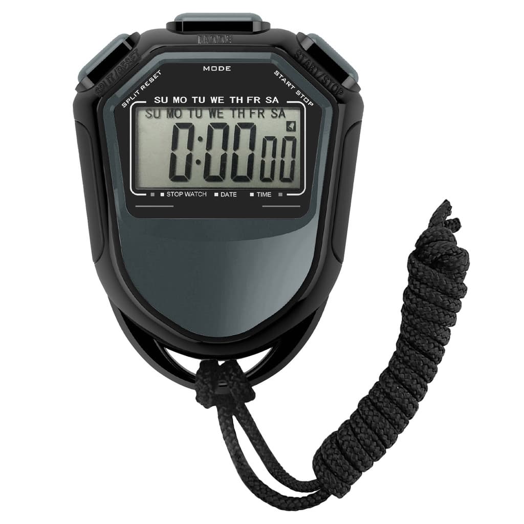 [Andoer.br] Cronômetro À Prova D'água Digital Portátil LCD Temporizador Cronógrafo Contador Esportivo Com Alça Para