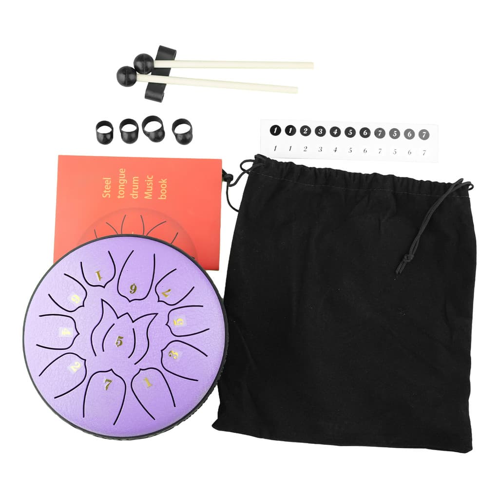 sicibr Tambor De Língua De Aço De 6 Polegadas , 11 Notas , Instrumento De Percussão Portátil De Chuva Com Marretas Para