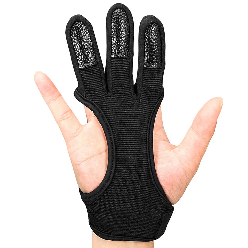 1PC Luvas De Tiro Com Arco Caça Couro Protetor De Três Dedos Acessórios De Equipamentos De Proteção