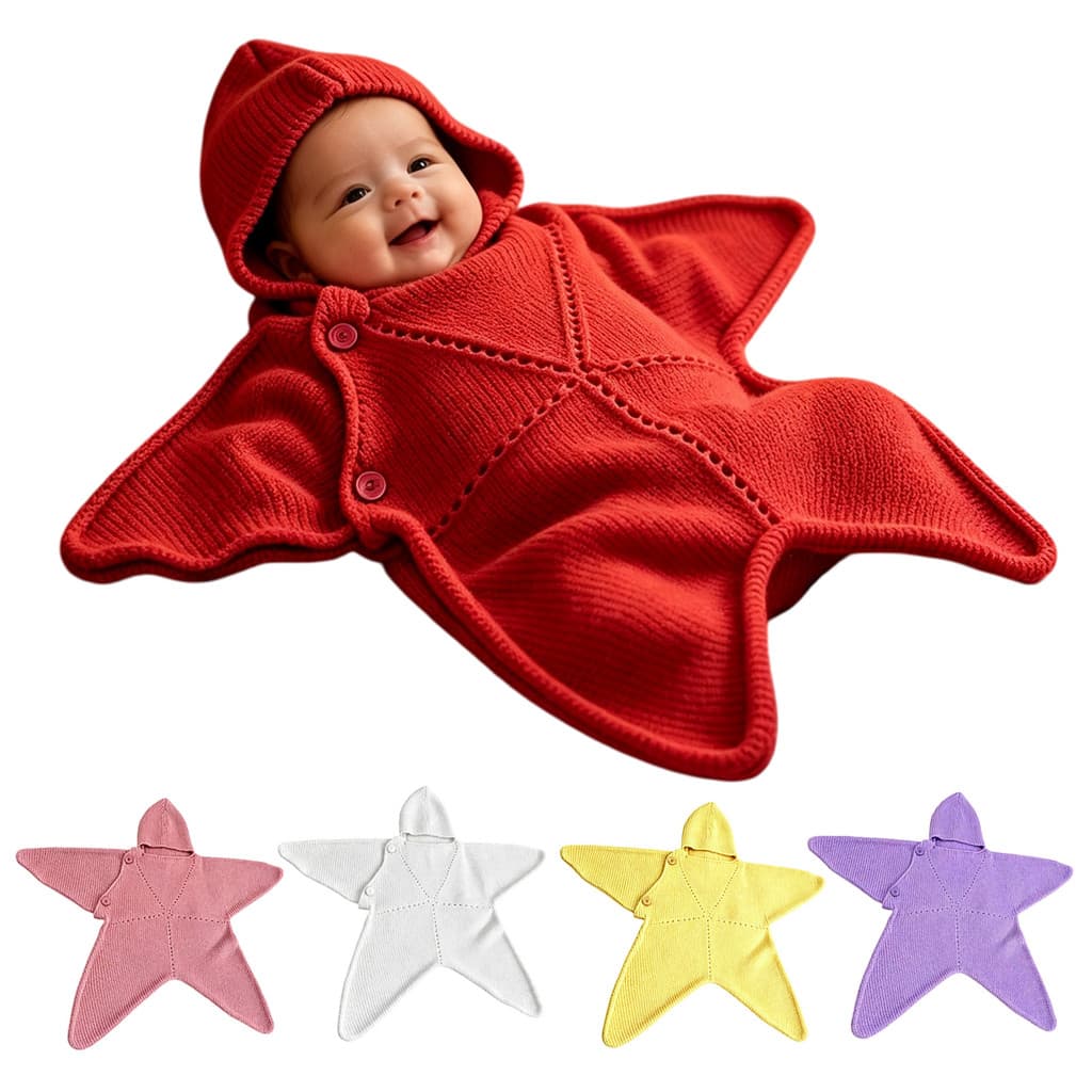 Saco De Dormir Para Bebê Upsee-Starfish , Cobertor De Malha Macia De Corpo Inteiro Com Capuz Recém-Nascidos , Quente Ant