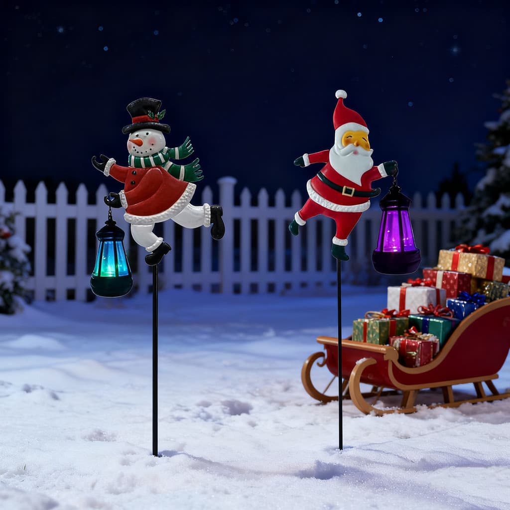 [LTO] Luz Solar De Jardim De Natal Para Boneco De Neve À Prova D'água Ao Ar Livre/De Estaca De Caminho De Paisagem De Pa