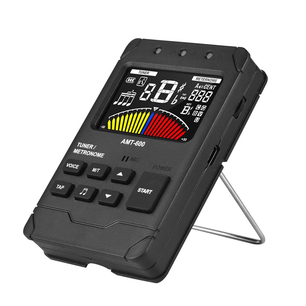 AROMA AMT-600 Sintonizador E Gerador De Tom Metrônomo 3 Em 1 Recarregável 2.5 Polegadas Cor LCD Guitarra Mini Digital El