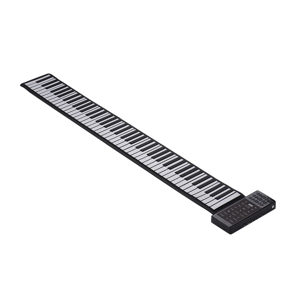 fgstbr Portátil Elétrico 88 Teclas Roll Up Piano Teclado Digital Multifuncional Alto-Falante Embutido Recarregável Lítio