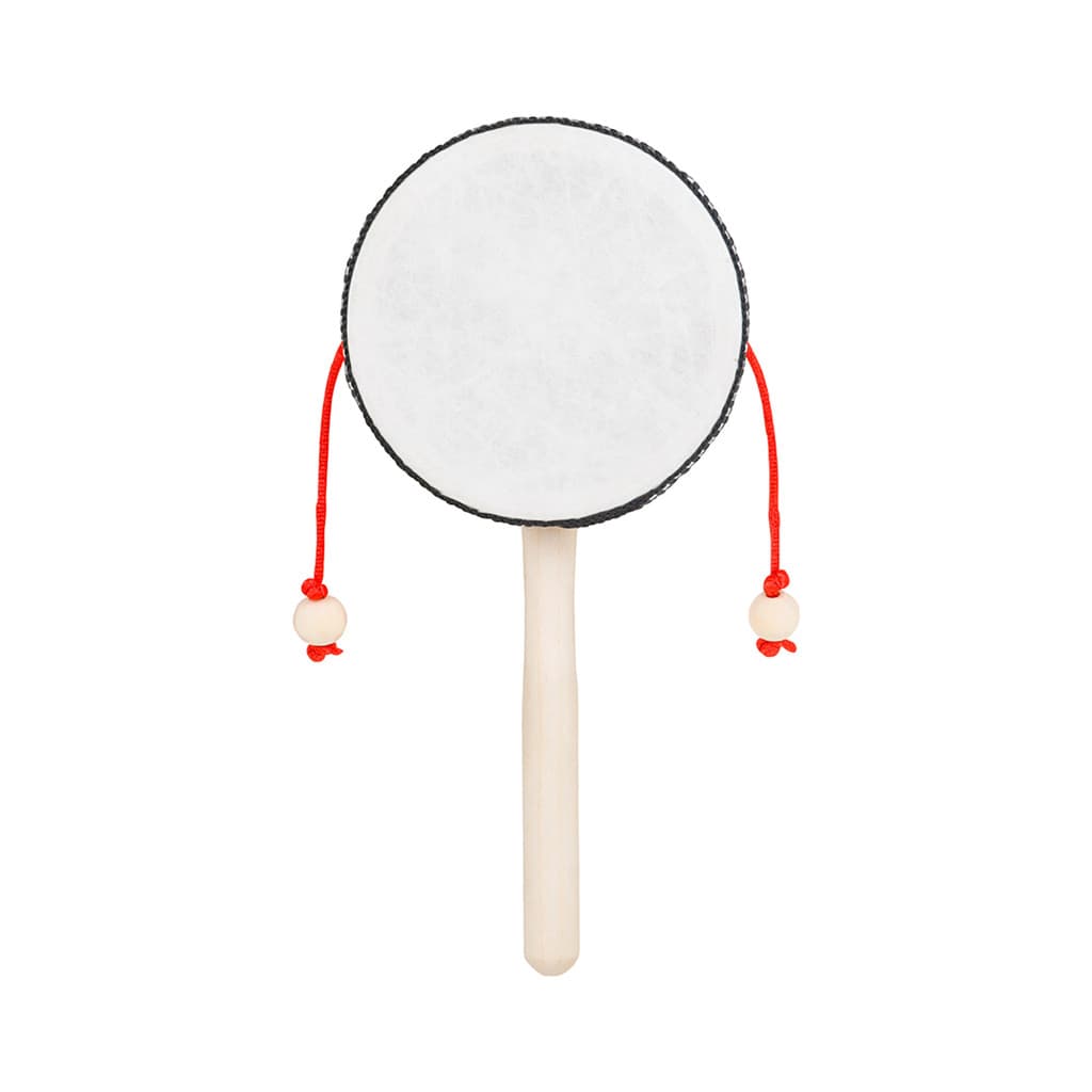 wohobr 4 Polegadas Chocalho-Tambor De Madeira Agitando Rotação Mão Instrumentos Musicais Portáteis Para Bebê Criança